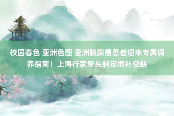 校园春色 亚洲色图 亚洲胰腺癌患者迎来专属调养指南！上海行家牵头制定填补空缺
