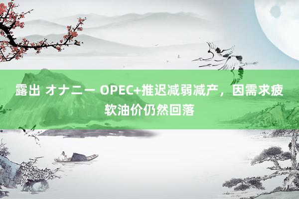 露出 オナニー OPEC+推迟减弱减产，因需求疲软油价仍然回落