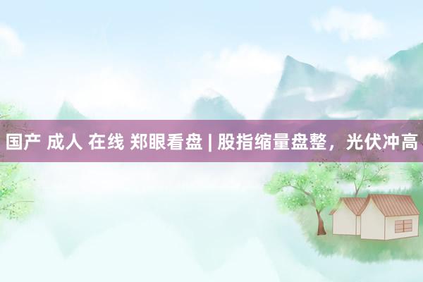 国产 成人 在线 郑眼看盘 | 股指缩量盘整，光伏冲高