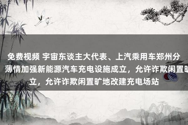 免费视频 宇宙东谈主大代表、上汽乘用车郑州分公司总司理丁波：薄情加强新能源汽车充电设施成立，允许诈欺闲置旷地改建充电场站