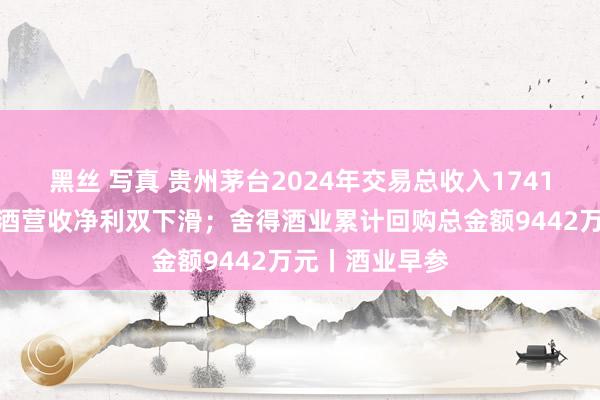 黑丝 写真 贵州茅台2024年交易总收入1741亿元，重庆啤酒营收净利双下滑；舍得酒业累计回购总金额9442万元丨酒业早参